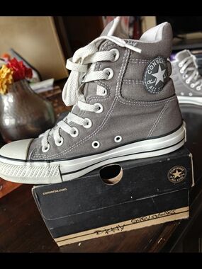 Converse High Top Canvas Sneakers - Grey & White